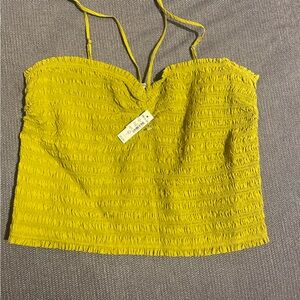 Madewell Yellow Textured Crop Top